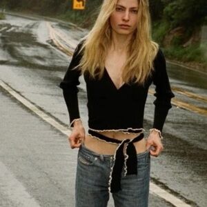 Guest In Residence Black Wrap Cardigan